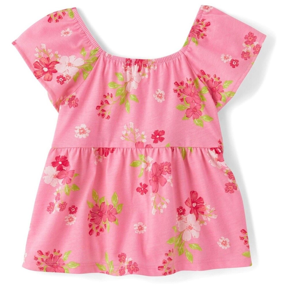 The Children's Place Baby-Girls and Toddler Short Sleeve Flutter Shirt Pink 3T